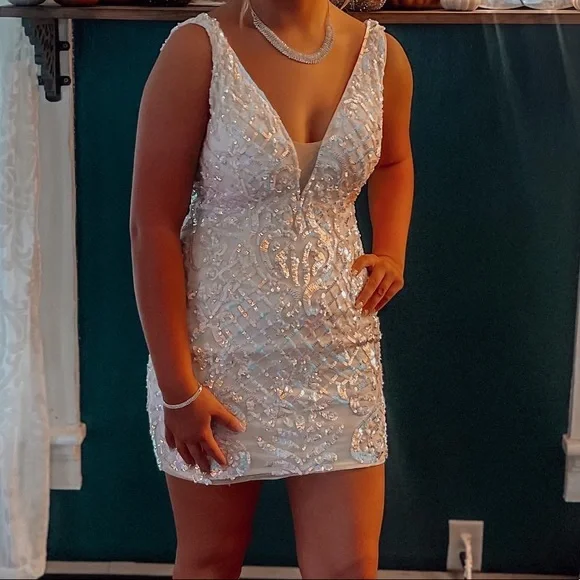 holographic homecoming dress ZAPAKA Women Sparkly Tight Homecoming Dress with Lace-up Back Light Blue Mini Cocktail Dress, Light Blue / US4